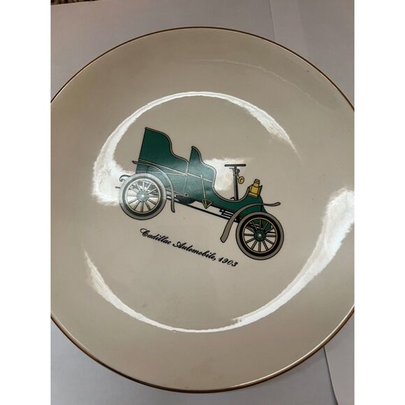 VTG Debutante Homer Laughlin Cadillac Automobile 1903 Plate 22K Gold Trim 7.5 In - Picture 1 of 1